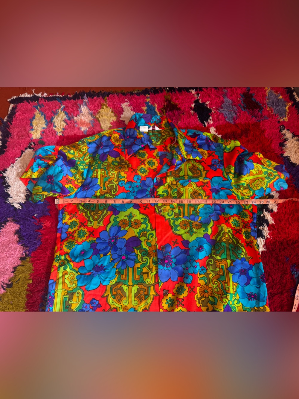70s Vintage Hawaiian Tops Neon Floral Honeymoon Set - Picture 11 of 12